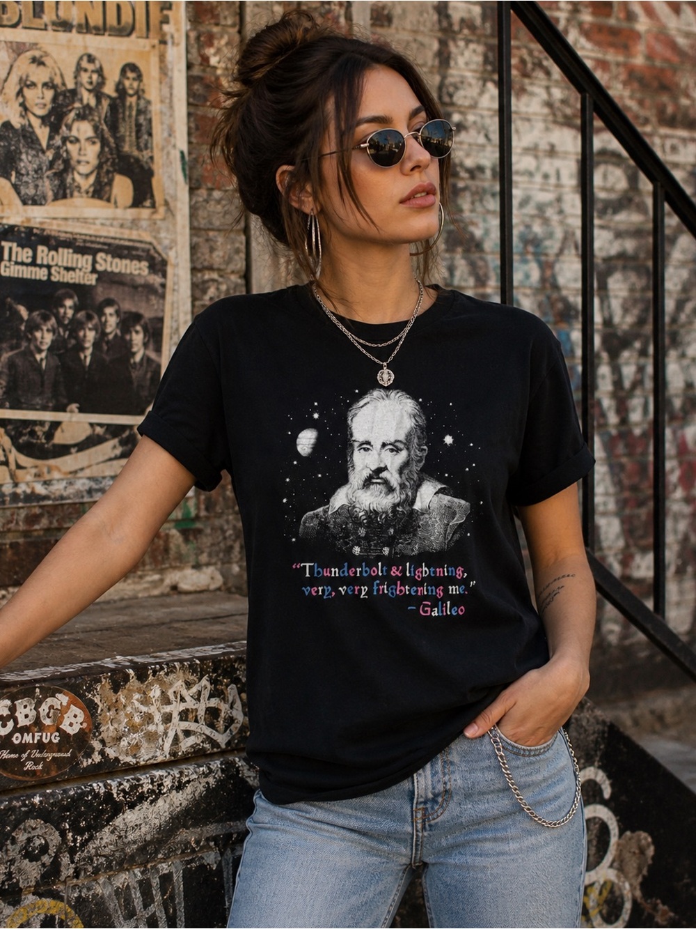 Headline Shirts Galileo Queen Graphic Tee Black XL Freddie Mercury Science Band